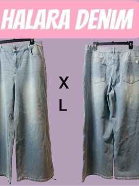 HALARA Light Blue Wide Leg Jeans XL Regular nwot
